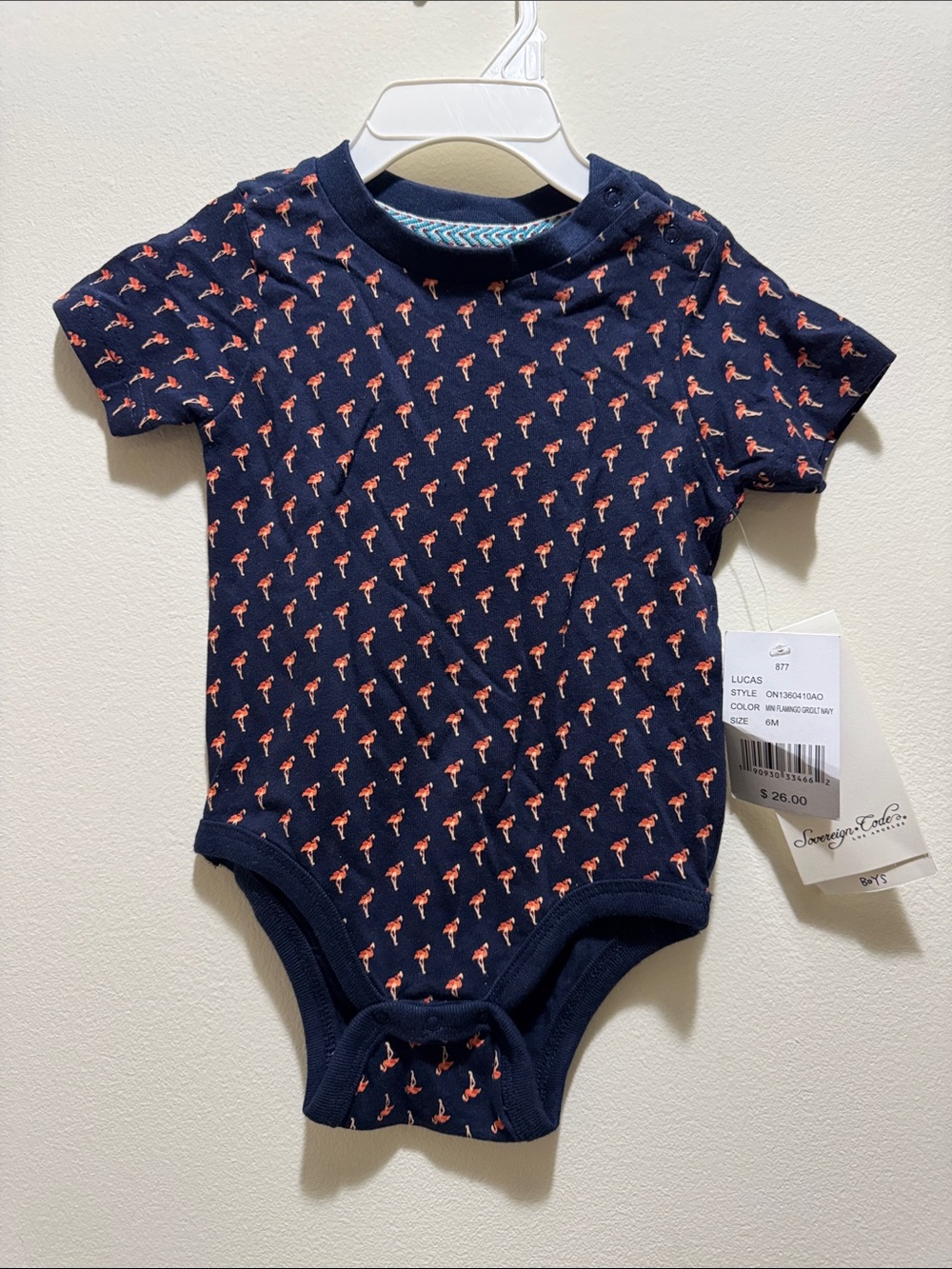 Sovereign Code Navy One-Piece with Coral Flamingo Print